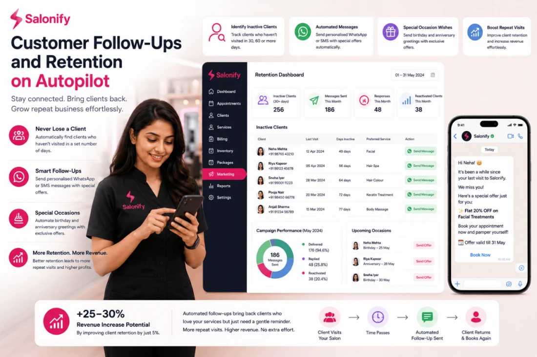 Client retention and automated follow-ups in Salonify