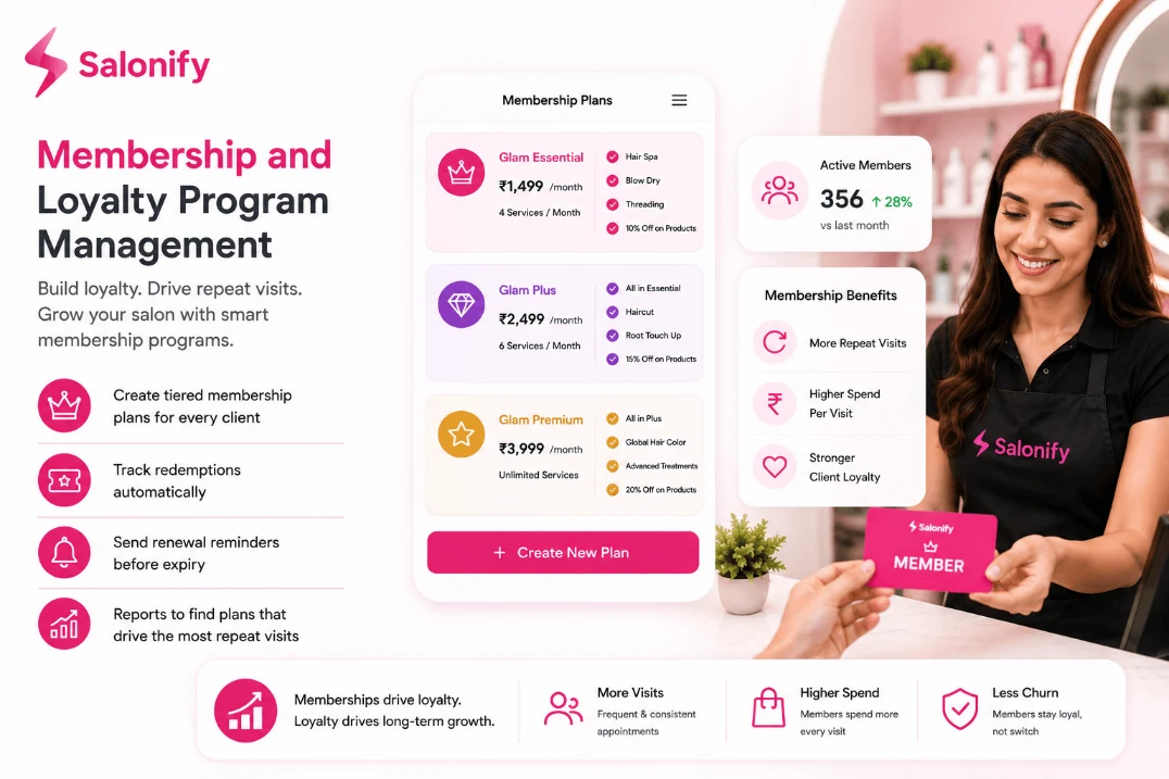 Membership and loyalty program management in Salonify